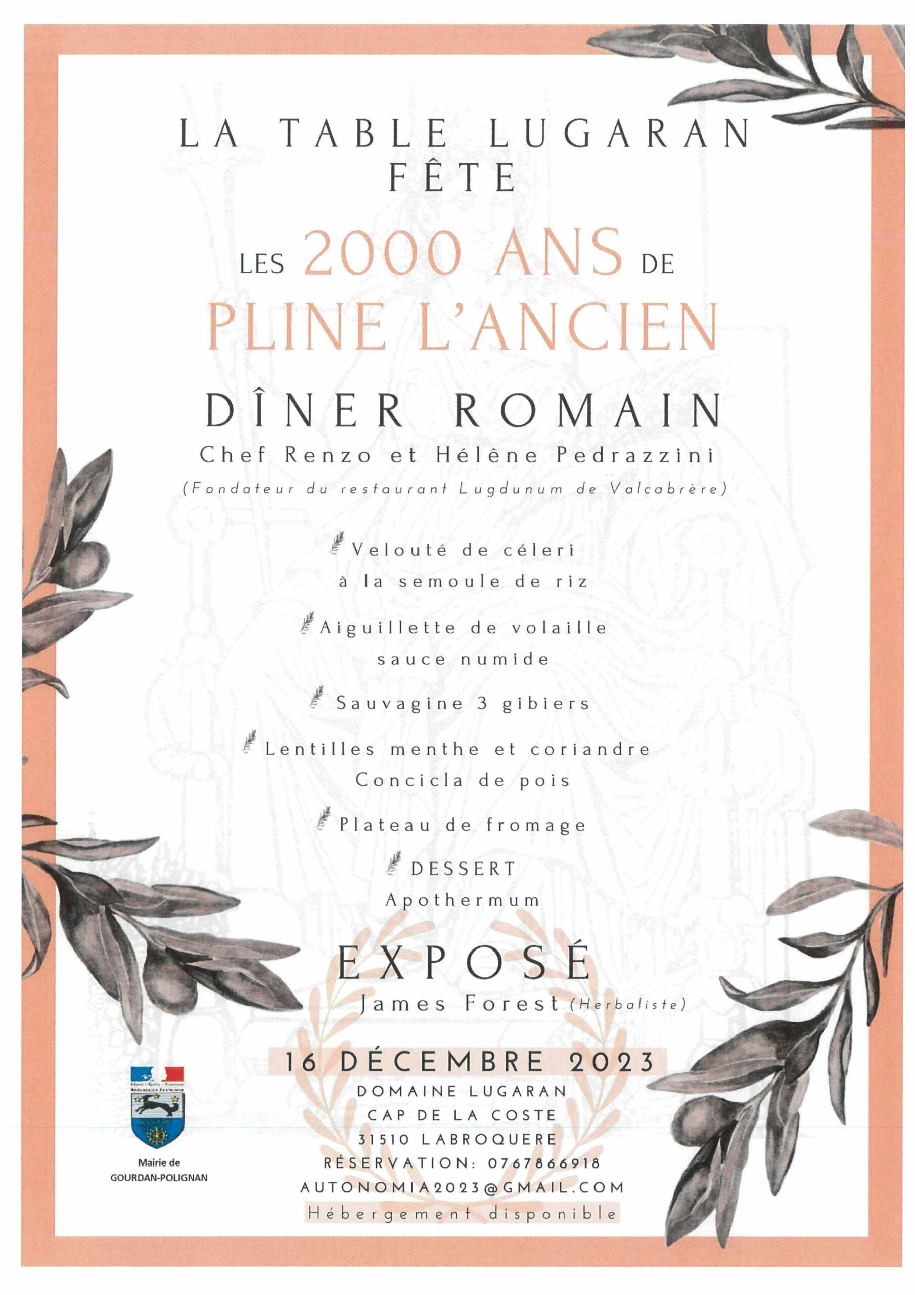 Diner Romain – 2000 ans de Pline l’ancien