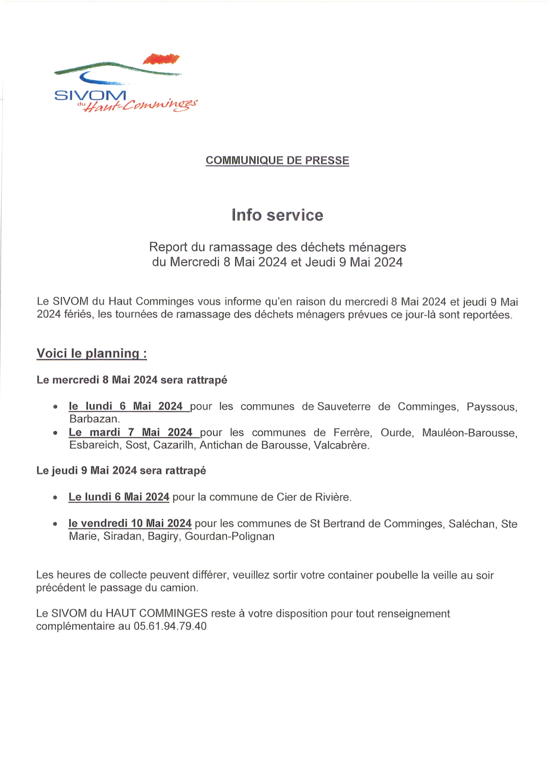 Communiqué de presse 080524