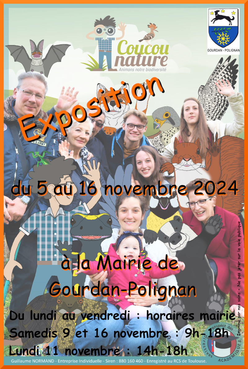 Exposition Coucou Nature sur la biodiversité du 5 au 16 novembre 2024